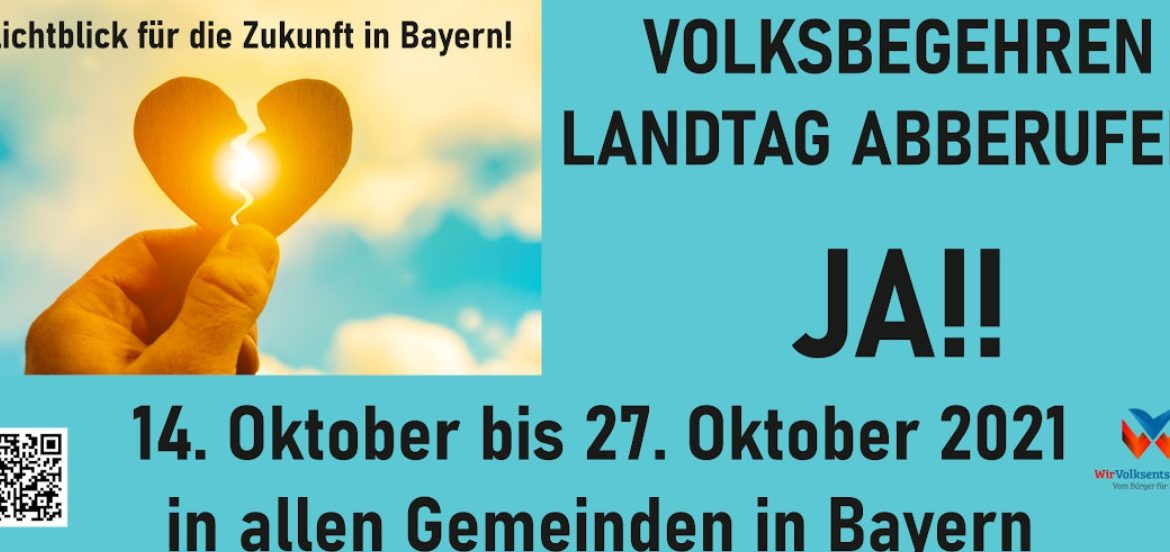 Volksbegehren zur Abberufung des bayerischen Landtags vom 14. bis 27. Oktober 2021